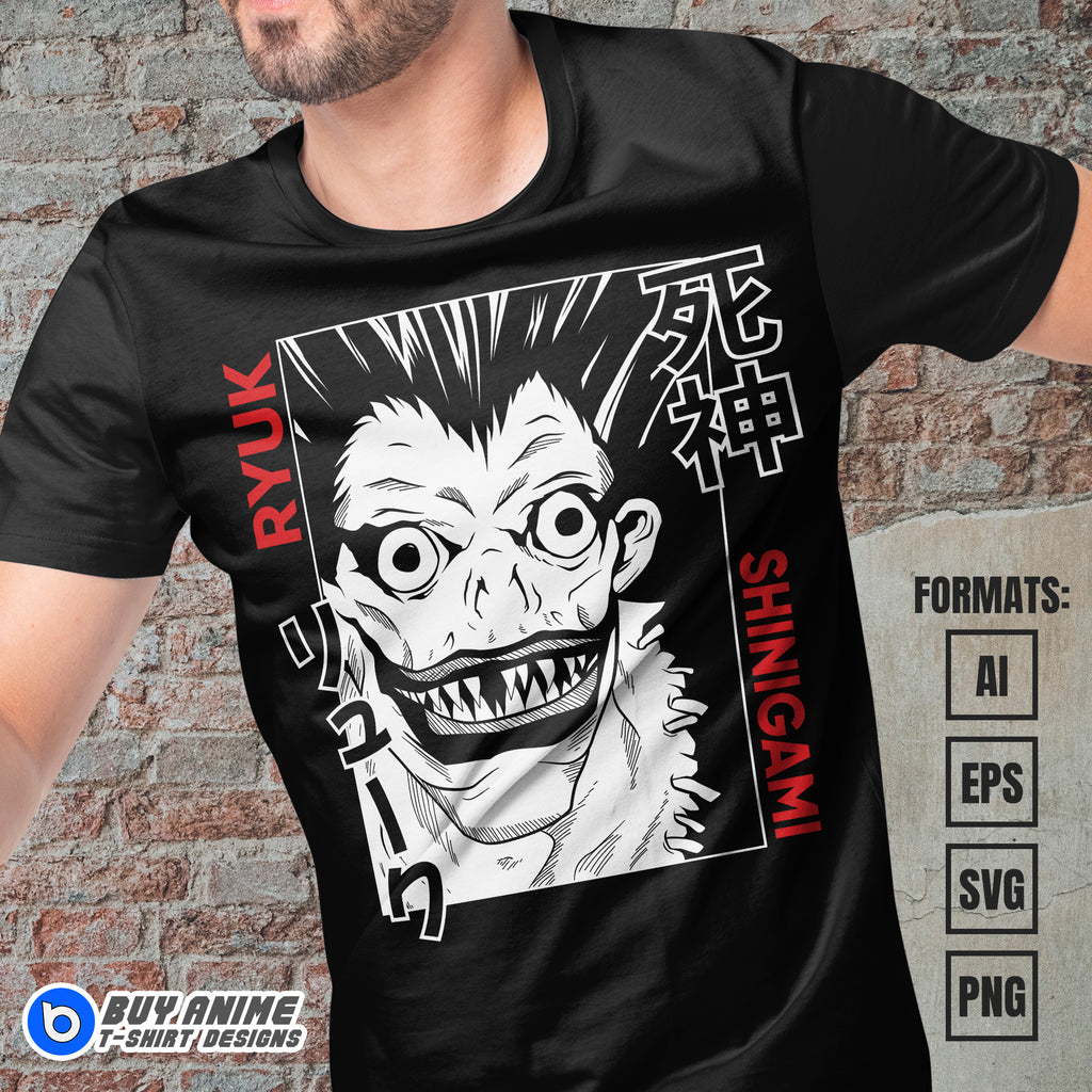Death Note Anime Vector T-shirt Design Template #2