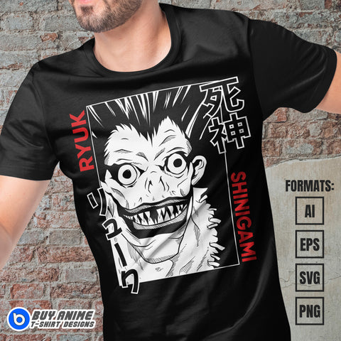 Death Note Anime Vector T-shirt Design Template #2