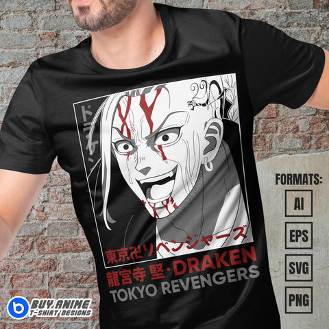 Tokyo Revengers Anime Vector T-shirt Design Template #2