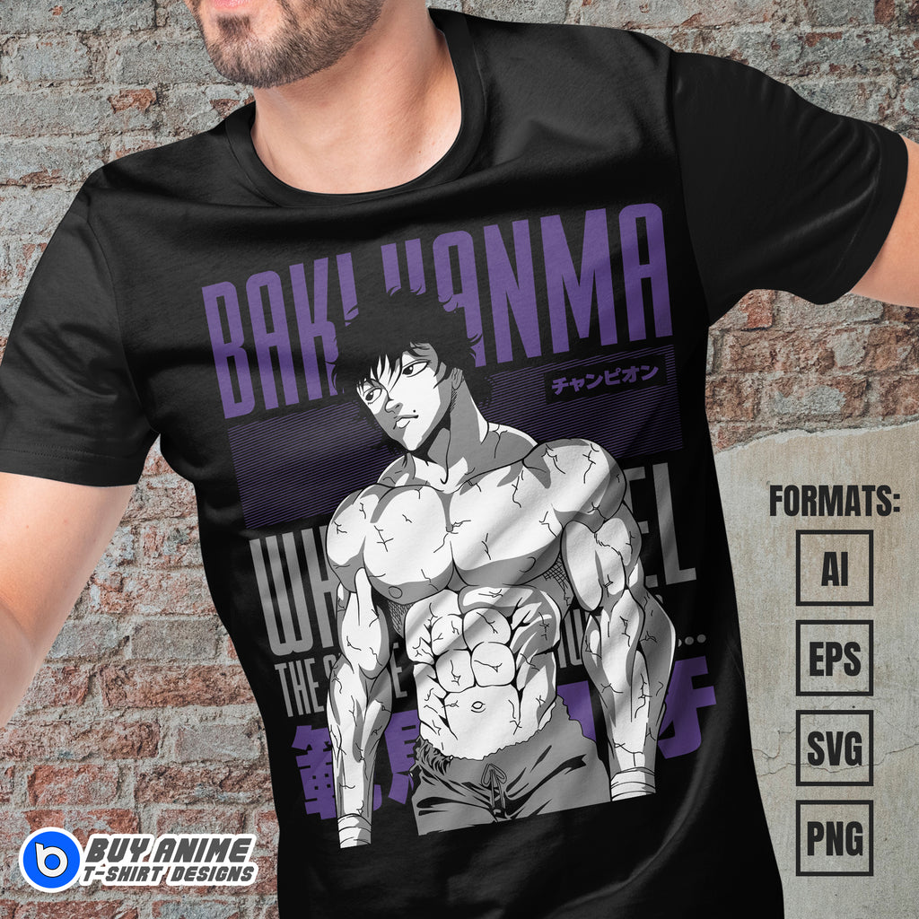 Baki Anime Vector T-shirt Design Template #3