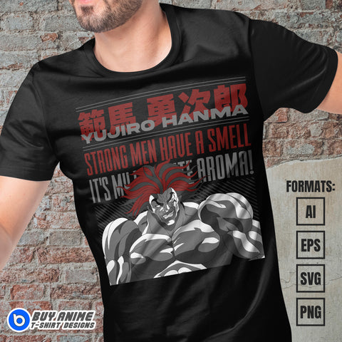Yujiro Hanma Baki Anime Vector T-shirt Design Template