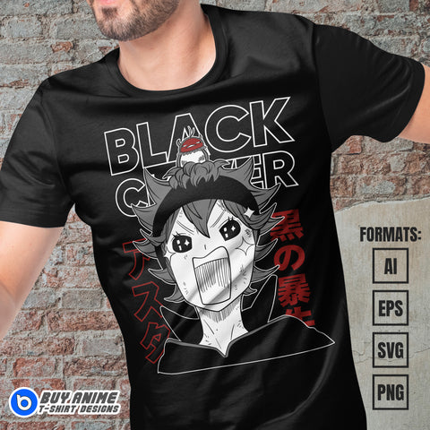 Asta Black Clover Anime Vector T-shirt Design Template #2