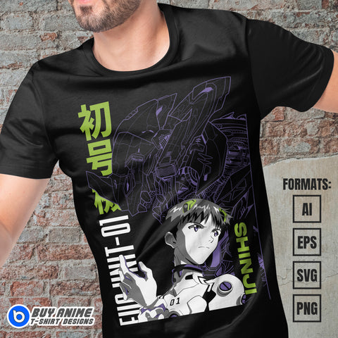 Evangelion Anime Vector T-shirt Design Template #2