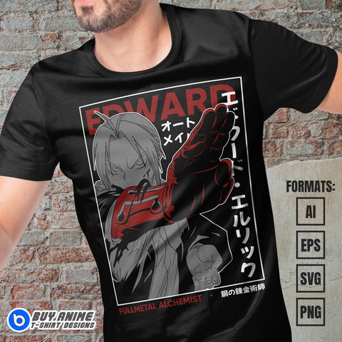 Fullmetal Alchemist Anime Vector T-shirt Design Template #2
