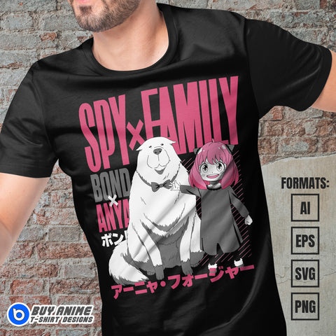 Spy x Family Anime Vector T-shirt Design Template