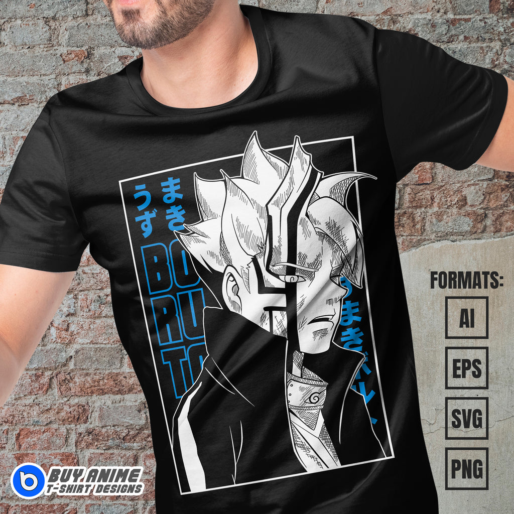 Boruto Anime Vector T-shirt Design Template