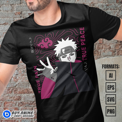 Pain Naruto Anime Vector T-shirt Design Template