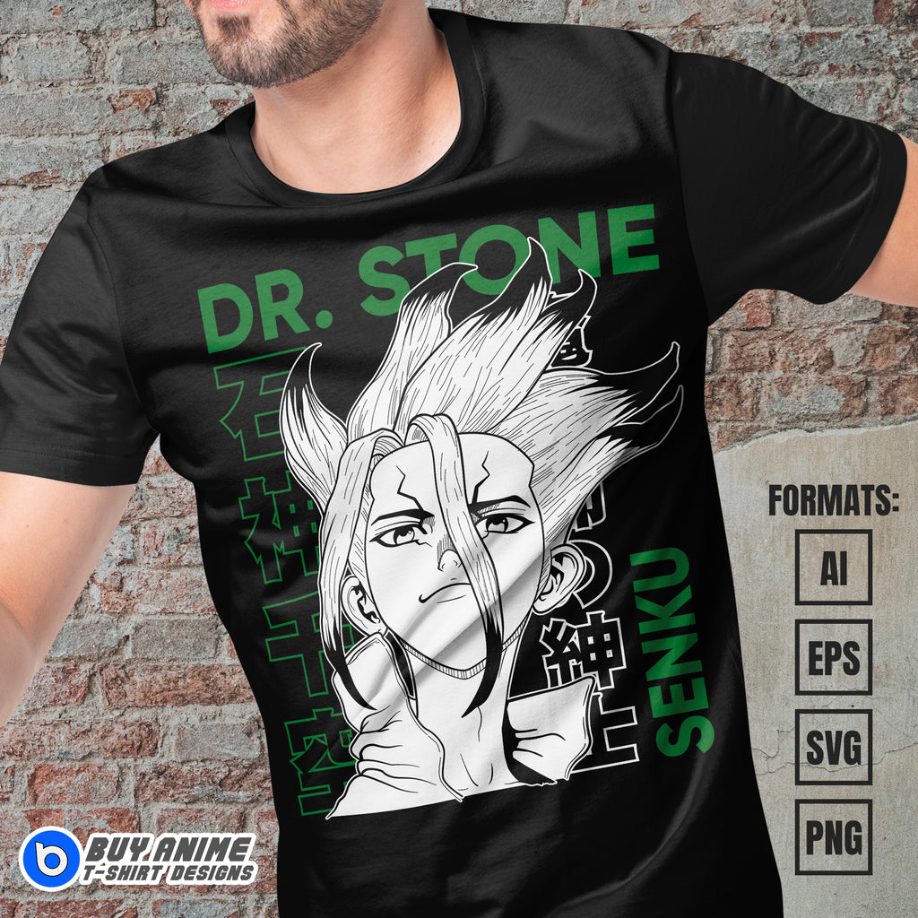 Senku Dr Stone Anime Vector T-shirt Design Template