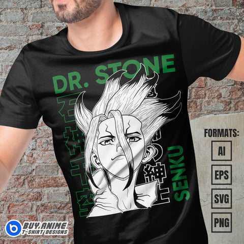 Senku Dr Stone Anime Vector T-shirt Design Template