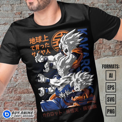 Dragon Ball Anime Vector T-shirt Design Template