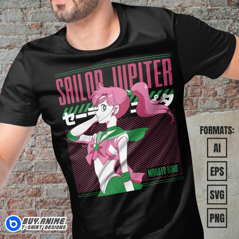 Sailor Jupiter Anime Vector T-shirt Design Template