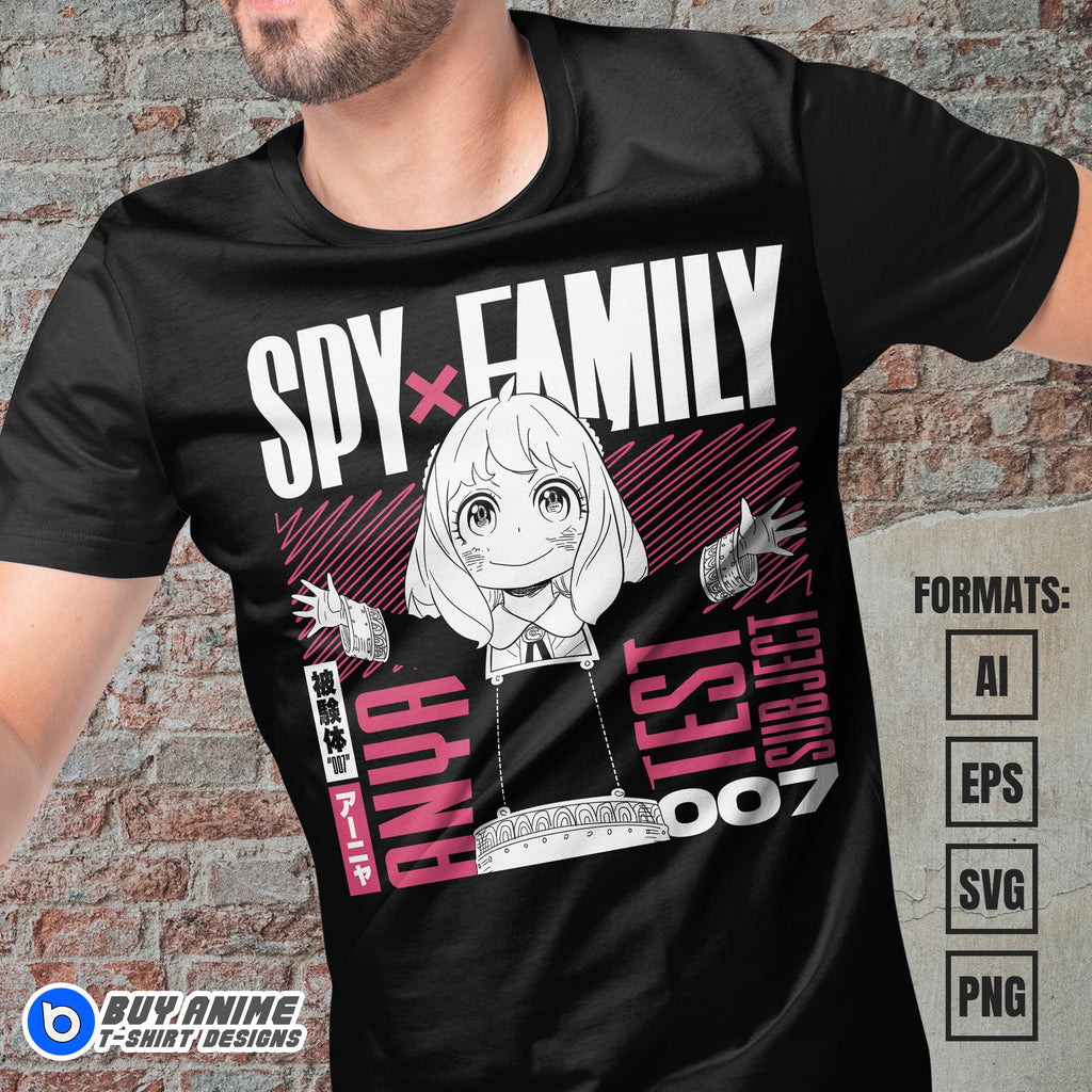 Anya Spy x Family Anime Vector T-shirt Design Template