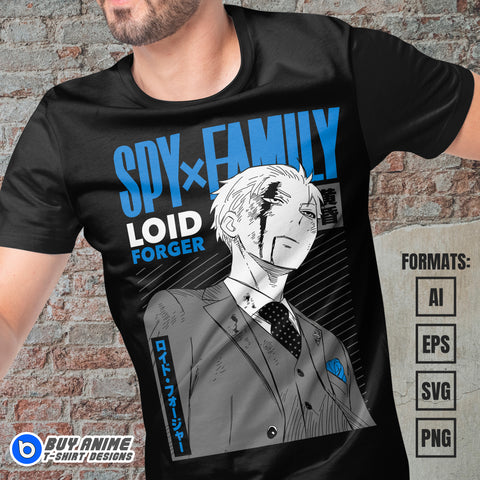 Loid Spy x Family Anime Vector T-shirt Design Template