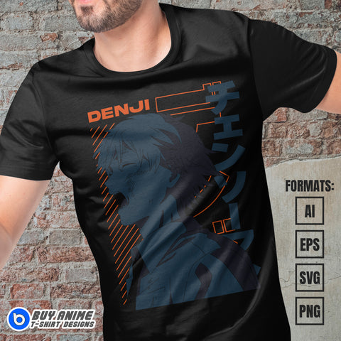 Denji Chainsaw Man Anime Vector T-shirt Design Template #2
