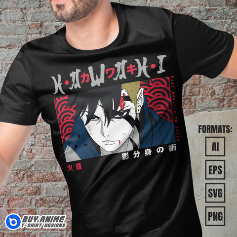 Kawaki Boruto Anime Vector T-shirt Design Template