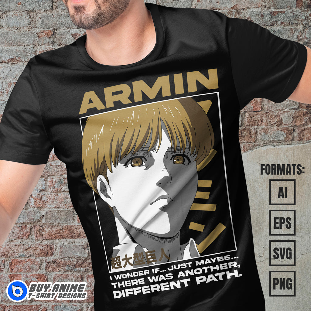Armin Attack On Titan Anime Vector T-shirt Design Template