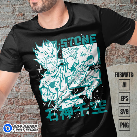 Dr Stone Anime Vector T-shirt Design Template