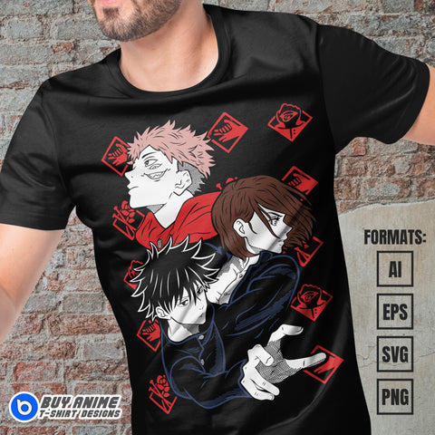 Jujutsu Kaisen Anime Vector T-shirt Design Template