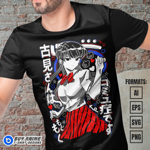 Komi Cant Communicate Anime Vector T-shirt Design Template