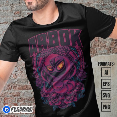 Arbok Pokemon Anime Vector T-shirt Design Template