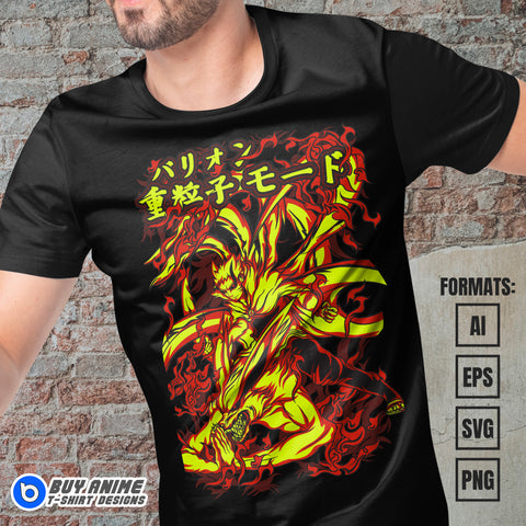 Naruto Baryon Mode Anime Vector T-shirt Design Template