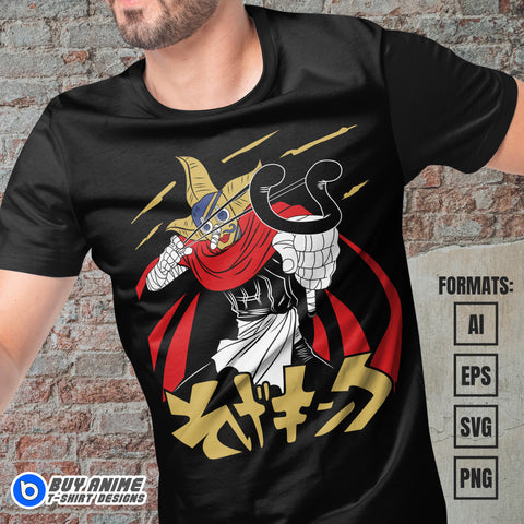 Usopp One Piece Anime Vector T-shirt Design Template