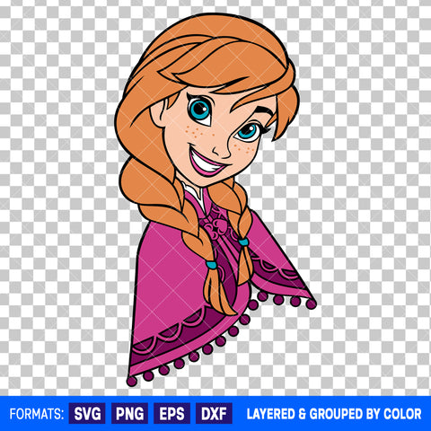 Anna Frozen SVG Cut File for Cricut and Silhouette