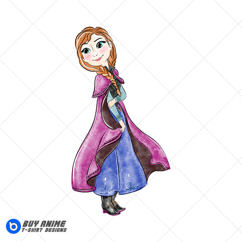 Anna Frozen Watercolor Clipart PNG Hand Drawn Illustration