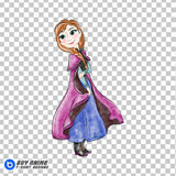 Anna Frozen Watercolor Clipart PNG Hand Drawn Illustration