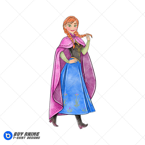 Anna Frozen Watercolor Clipart PNG Hand Drawn Illustration #2