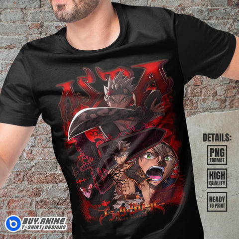 Asta Black Clover Anime Bootleg T-shirt Design