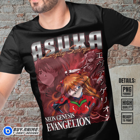 Asuka Langley Soryu Neon Genesis Evangelion Anime Bootleg T-shirt Design