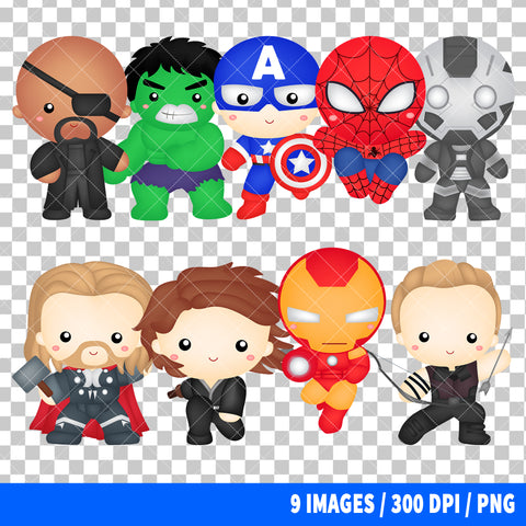 Avengers Clipart PNG Bundle #4