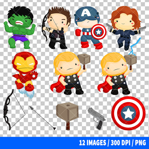 Avengers Clipart PNG Bundle