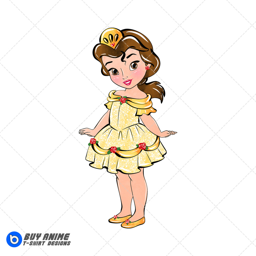 Baby Belle Beauty and the Beast Watercolor Clipart PNG Hand Drawn Illustration