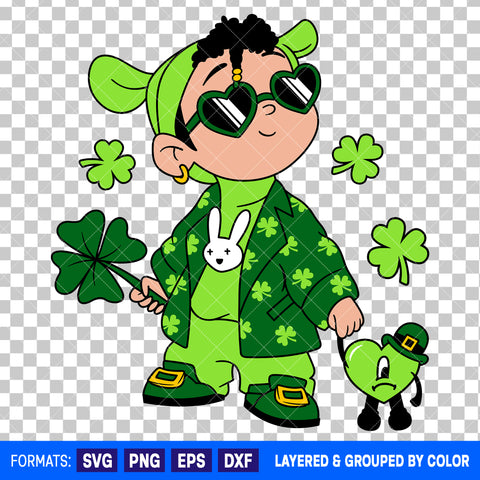 Baby Benito Bad Bunny St Patrick's Day SVG Cut File for Cricut and Silhouette