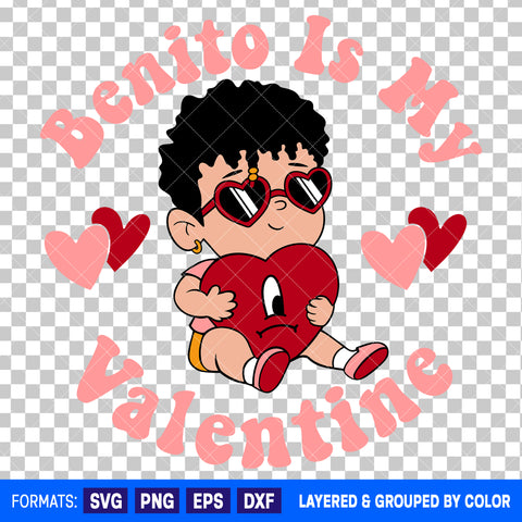 Baby Benito Bad Bunny Valentines Day SVG Cut File for Cricut and Silhouette