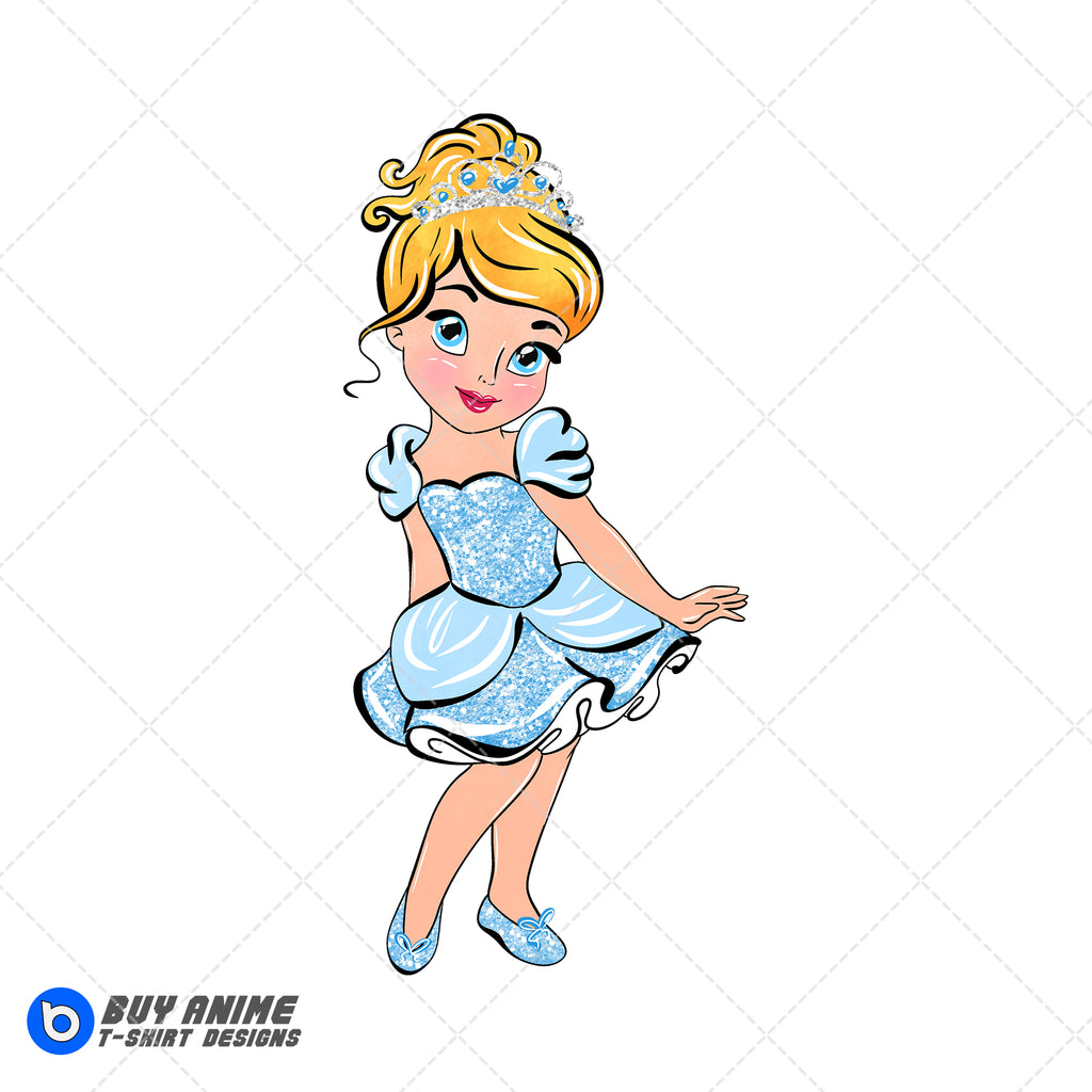 Baby Cinderella Watercolor Clipart PNG Hand Drawn Illustration