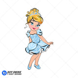 Baby Cinderella Watercolor Clipart PNG Hand Drawn Illustration