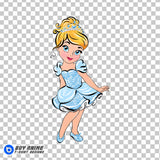 Baby Cinderella Watercolor Clipart PNG Hand Drawn Illustration