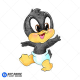 Baby Daffy Duck Looney Tunes Watercolor Clipart PNG Hand Drawn Illustration