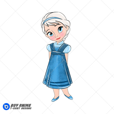 Baby Elsa Frozen Watercolor Clipart PNG Hand Drawn Illustration