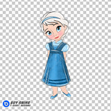 Baby Elsa Frozen Watercolor Clipart PNG Hand Drawn Illustration