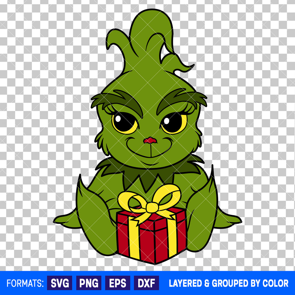 Baby Grinch Christmas SVG Cut File for Cricut and Silhouette