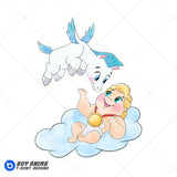 Baby Hercules and Pegasus Watercolor Clipart PNG Hand Drawn Illustration #2