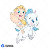 Baby Hercules and Pegasus Watercolor Clipart PNG Hand Drawn Illustration #3
