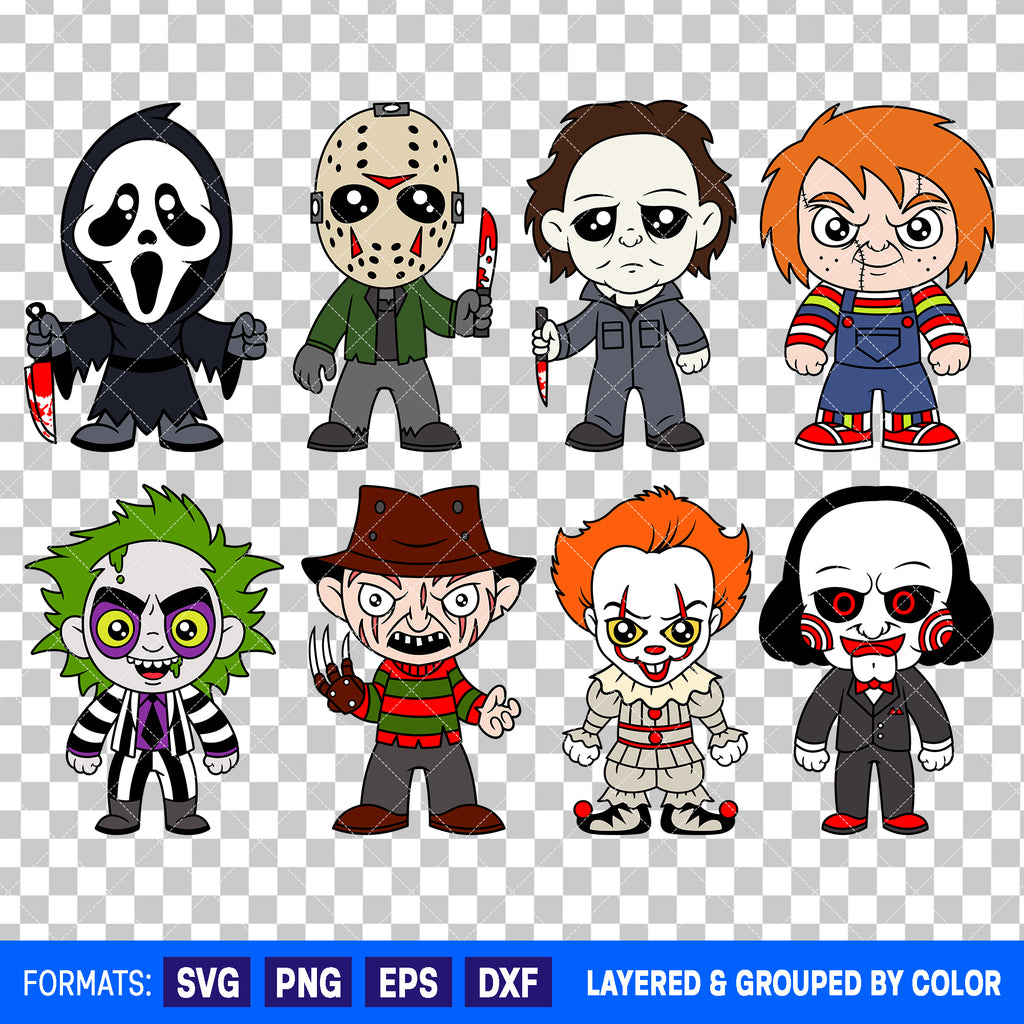 Baby Horror Characters Halloween Bundle SVG Cut Files for Cricut and Silhouette