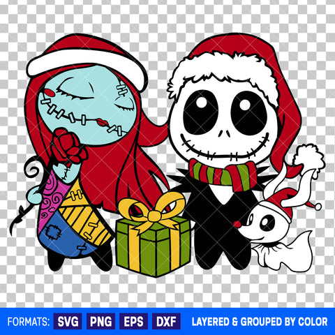 Baby Jack And Sally Christmas SVG Cut File for Cricut and Silhouette