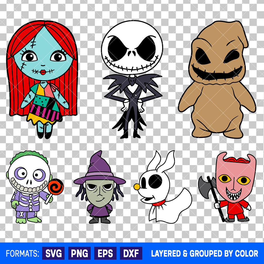 Baby Jack And Sally Halloween Bundle SVG Cut Files for Cricut and Silhouette