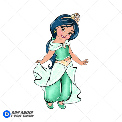 Baby Jasmine Aladdin Watercolor Clipart PNG Hand Drawn Illustration